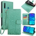 For Huawei P Smart+ 2019 / Enjoy 9S Tree & Deer Embossed Leather Phone Case(Green)