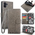 For Nothing Phone 2 Tree & Deer Embossed Leather Phone Case(Grey)