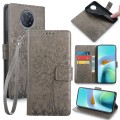 For Xiaomi Redmi K30 Ultra Tree & Deer Embossed Leather Phone Case(Grey)