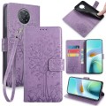 For Xiaomi Redmi K30 Ultra Tree & Deer Embossed Leather Phone Case(Purple)