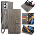 For Xiaomi  Redmi Note 11T Pro 5G Tree & Deer Embossed Leather Phone Case(Grey)