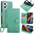 For Xiaomi  Redmi Note 11T Pro+ 5G Tree & Deer Embossed Leather Phone Case(Green)