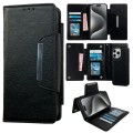 For iPhone 15 Pro Multifunctional 7-Card Wallet Leather Phone Case(Black)