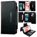 For iPhone 15 Plus Multifunctional 7-Card Wallet Leather Phone Case(Black)