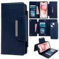 For iPhone 15 Plus Multifunctional 7-Card Wallet Leather Phone Case(Royal Blue)