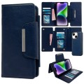 For iPhone 14 Plus Multifunctional 7-Card Wallet Leather Phone Case(Royal Blue)
