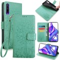 For Honor 9X Pro Tree & Deer Embossed Leather Phone Case(Green)