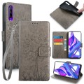 For Honor 9X Pro Tree & Deer Embossed Leather Phone Case(Grey)
