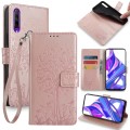 For Honor 9X Pro Tree & Deer Embossed Leather Phone Case(Rose Gold)