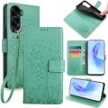 For Honor X50i 5G Tree & Deer Embossed Leather Phone Case(Green)
