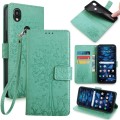 For Kyocera Digno SX3-KYG02 Tree & Deer Embossed Leather Phone Case(Green)
