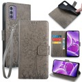 For Nokia G42 5G Tree & Deer Embossed Leather Phone Case(Grey)