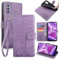 For Nokia G42 5G Tree & Deer Embossed Leather Phone Case(Purple)