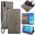 For Oukitel C16 Pro / C16 Tree & Deer Embossed Leather Phone Case(Grey)
