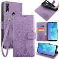 For Oukitel C16 Pro / C16 Tree & Deer Embossed Leather Phone Case(Purple)