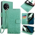 For OnePlus 11 Tree & Deer Embossed Leather Phone Case(Green)