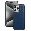 For iPhone 15 Pro Max Cowhide Texture Back Cover Phone Case(Royal Blue)
