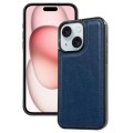 For iPhone 15 Plus Cowhide Texture Back Cover Phone Case(Royal Blue)