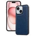 For iPhone 15 Cowhide Texture Back Cover Phone Case(Royal Blue)