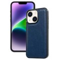 For iPhone 14 Cowhide Texture Back Cover Phone Case(Royal Blue)