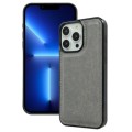 For iPhone 13 Pro Cowhide Texture Back Cover Phone Case(Grey)