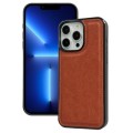 For iPhone 13 Pro Cowhide Texture Back Cover Phone Case(Brown)