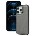 For iPhone 12 Pro Max Cowhide Texture Back Cover Phone Case(Grey)