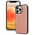 For iPhone 12 / 12 Pro Cowhide Texture Back Cover Phone Case(Rose Gold)
