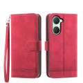 For vivo Y03 Dierfeng Dream Line TPU + PU Leather Phone Case(Red)