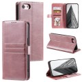 For iPhone 7 / 8 / SE 2022 Simple 6-Card Wallet Leather Phone Case(Rose Gold)