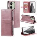 For Xiaomi Poco C65 Simple 6-Card Wallet Leather Phone Case(Rose Gold)