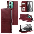 For Xiaomi Redmi Note 12 5G Simple 6-Card Wallet Leather Phone Case(Wine Red)