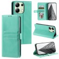 For Xiaomi Redmi Note 13 4G Simple 6-Card Wallet Leather Phone Case(Green)