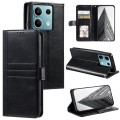 For Xiaomi Redmi Note 13 5G Simple 6-Card Wallet Leather Phone Case(Black)