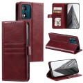 For Motorola Moto E13 Simple 6-Card Wallet Leather Phone Case(Wine Red)