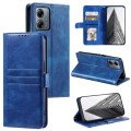 For Motorola Moto G14 Simple 6-Card Wallet Leather Phone Case(Blue)