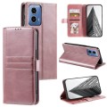 For Motorola Moto G34 Simple 6-Card Wallet Leather Phone Case(Rose Gold)