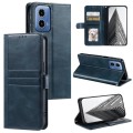 For Motorola Moto G34 Simple 6-Card Wallet Leather Phone Case(Navy Blue)