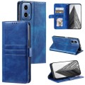 For Motorola Moto G34 Simple 6-Card Wallet Leather Phone Case(Blue)