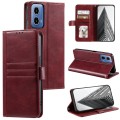 For Motorola Moto G34 Simple 6-Card Wallet Leather Phone Case(Wine Red)