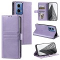 For Motorola Moto G34 Simple 6-Card Wallet Leather Phone Case(Purple)