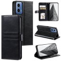 For Motorola Moto G34 Simple 6-Card Wallet Leather Phone Case(Black)