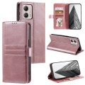 For Motorola Moto G53 5G Simple 6-Card Wallet Leather Phone Case(Rose Gold)