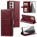 For Motorola Moto G53 5G Simple 6-Card Wallet Leather Phone Case(Wine Red)