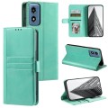 For Motorola Moto G Play 2024 Simple 6-Card Wallet Leather Phone Case(Green)