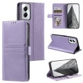 For Motorola Moto G Power 2024 Simple 6-Card Wallet Leather Phone Case(Purple)