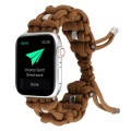 For Apple Watch SE 2023 44mm Screw Nut Braided Paracord Watch Band(Coffee)