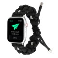 For Apple Watch Series 9 45mm Screw Nut Braided Paracord Watch Band(Black)