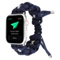 For Apple Watch Series 8 41mm Screw Nut Braided Paracord Watch Band(Blue)