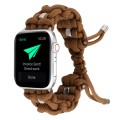 For Apple Watch Series 5 44mm Screw Nut Braided Paracord Watch Band(Coffee)